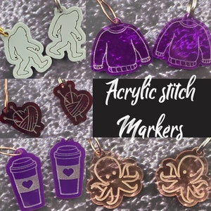 Stitch markers | Acrylic | Progress keepers | Cute stitch markers | Hand made