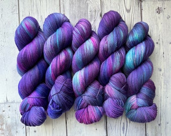 Nebula | Hand Dyed Yarn | Blue Yarn | Purple Yarn | Space yarn | Knitting | Crochet