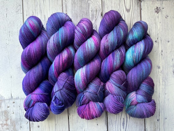 Nebula | Hand Dyed Yarn | Blue Yarn | Purple Yarn | Space Yarn
