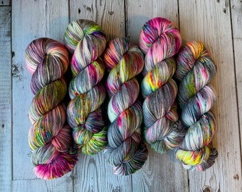 Northern Lights | Knitting Yarn | Light Weight Hand Dyed Yarn |  Merino Wool Yarn | Rainbow Yarn