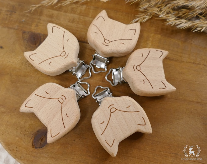 Holzclips, Clips, Motivclip, Verschluss, Fuchs
