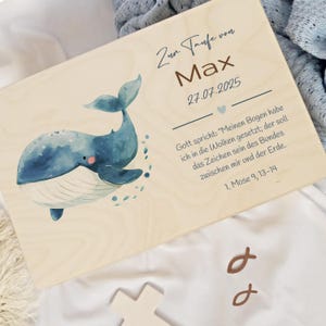 Caja de recuerdos, regalo de bautizo, personalizada, caja de recuerdos de bebé, regalo de bautizo, Arca de Noé, arcoíris, cruz, caja de bautizo, caja de madera