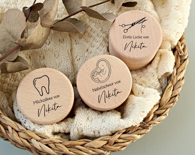 Baby tooth box, tooth box, umbilical cord box, first lock of hair, first hair, umbilical cord box, gift set for newborns, tooth fairy, baby gift