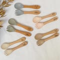 Children's cutlery, silicone, personalized, baby spoon