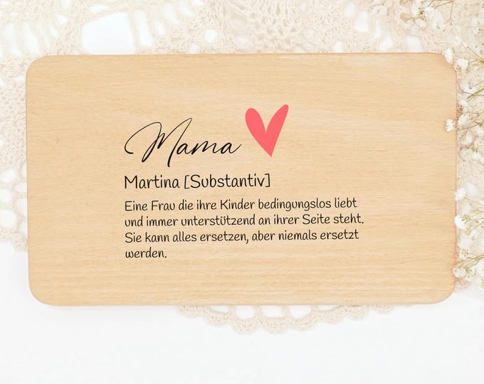 Muttertagsgeschenk, Frühstücksbrettchen, personalisiert, Muttertag Geschenk, Geschenk für Mama, Valentinsgeschenk, Genesungsgeschenk, Holz