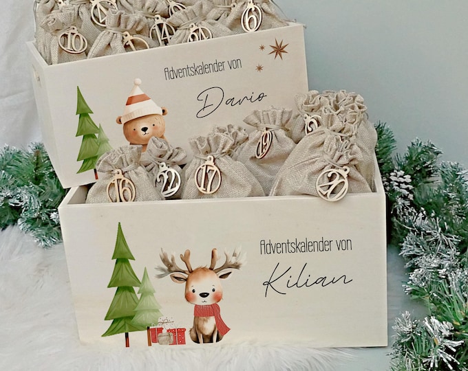Advent calendar, children, self-filling bags, Advent box, Advent calendar bags to fill, Advent bags, Christmas