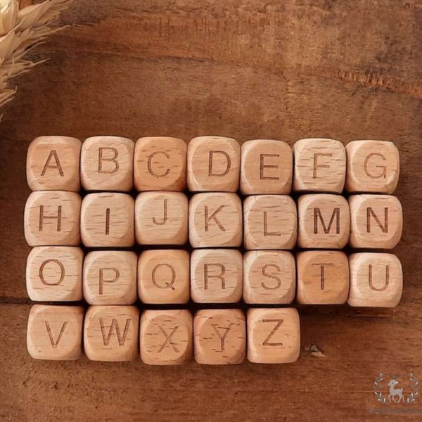 Holzbuchstaben, Buchstaben, Holz, 12mm, A-Z, Alphabet