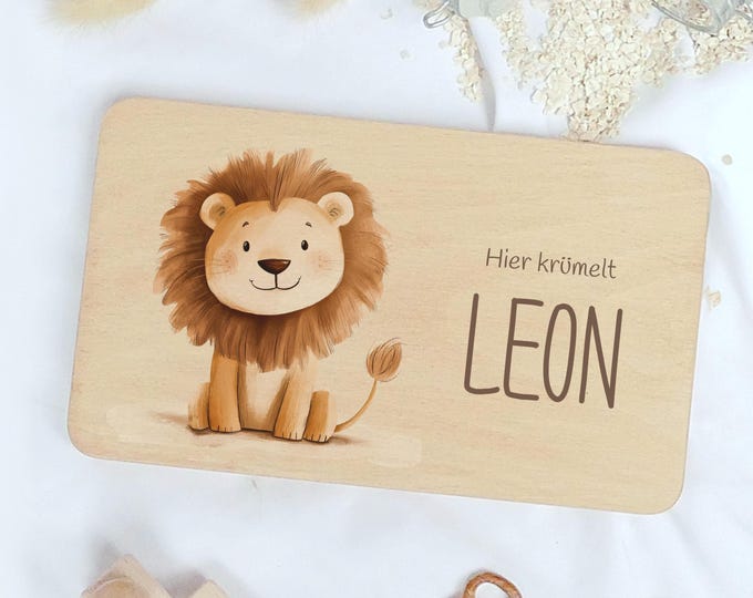 Lion breakfast board, breakfast board, children, personalized, birthday gift, board, wooden board, snack board