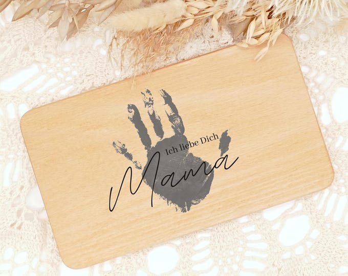 Mother's Day gift, Mother's Day gift, breakfast board, personalized, gift for mom, wood, personalized with handprint