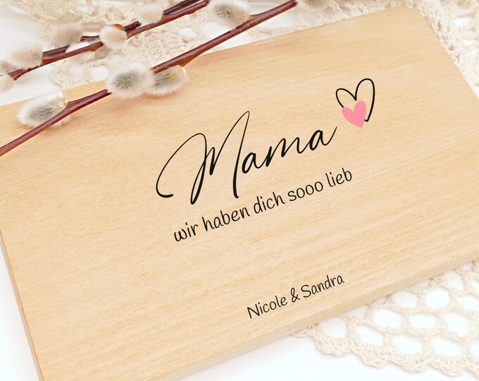 Muttertagsgeschenk, Frühstücksbrettchen, personalisiert, Muttertag Geschenk, Geschenk für Mama, Valentinsgeschenk, Genesungsgeschenk, Holz
