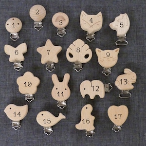Wooden clips, clips, motif clip, clasp image 2