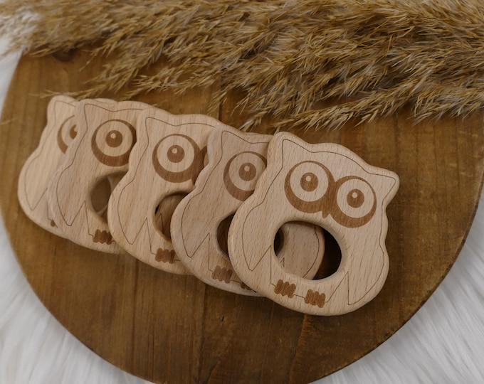 Eule, Holztiere, Holzfiguren, Holzanhänger, Anhänger aus Holz