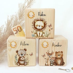 Hucha infantil de madera personalizada, hucha de madera, hucha infantil con nombre