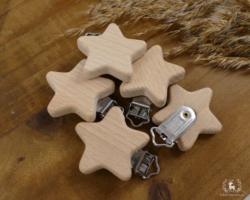 Wooden clips, clips, motif clip, clasp image 9