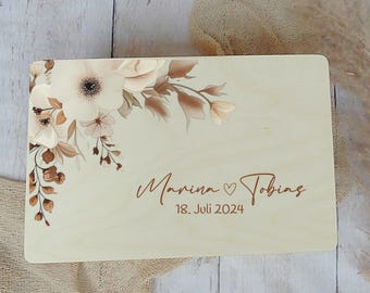 Memory box, personalized, wedding gift, wedding gift, memory box, flowers, wooden box for memories, gift box