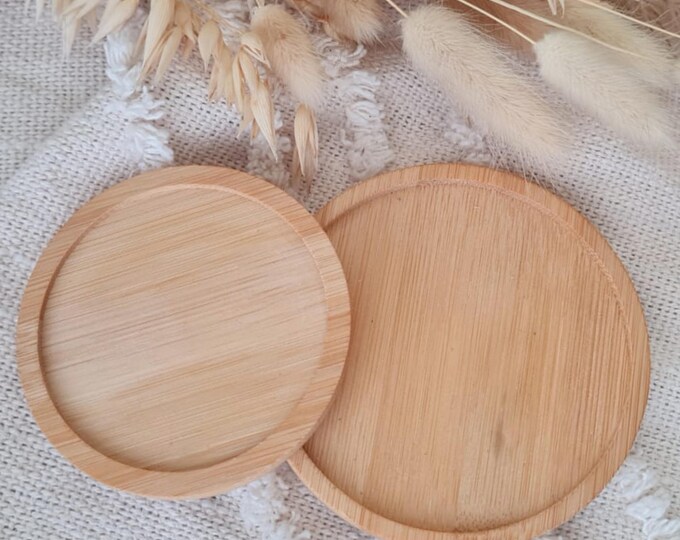 Kerzen Untersetzer, Kerzenhalter, Untersetzer, Taufkerze, Kommunionkerze, Hochzeitskerze, Holz, Bambus