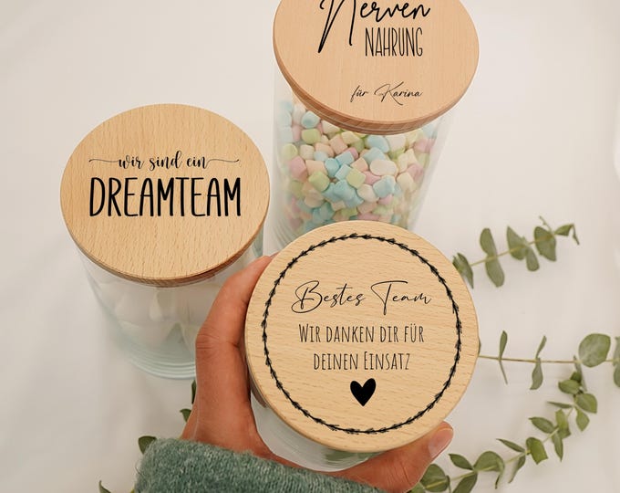 Personalized storage jar | Secret Santa gift for a colleague | Christmas gift | Comfort food | Christmas | Small thank-you gift for employees