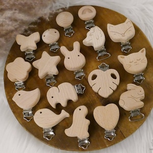 Wooden clips, clips, motif clip, clasp image 1