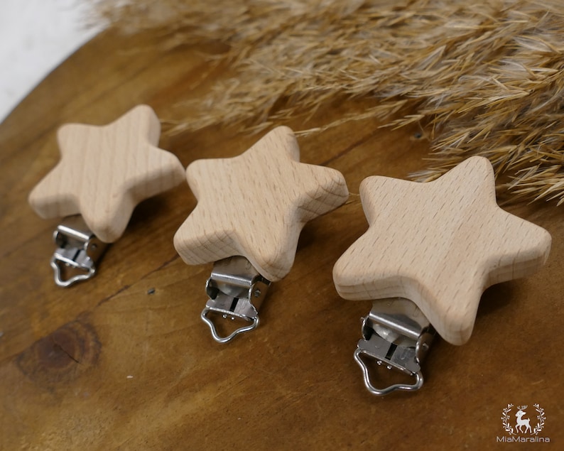 Wooden clips, clips, motif clip, clasp image 6