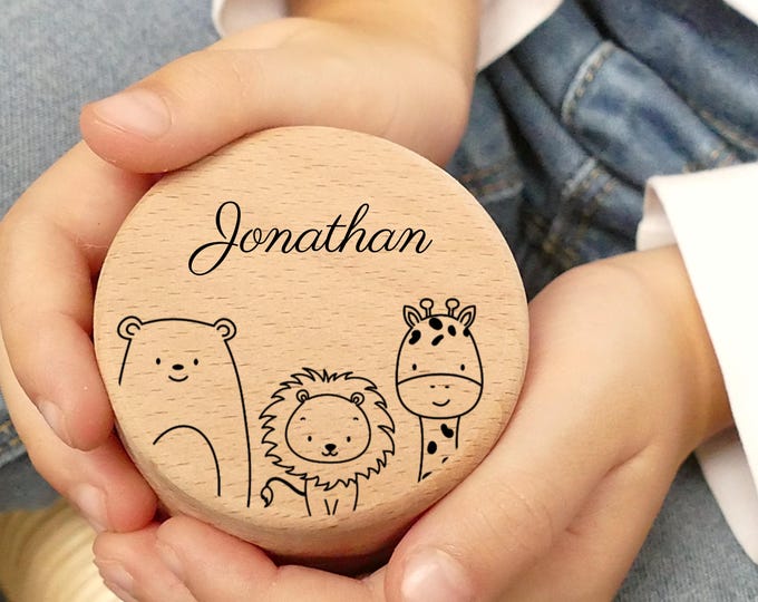 Personalized milk tooth box, tooth box, tooth box with name, milk tooth, box, tooth fairy, wooden box, wobbly tooth gift, cute animal motifs