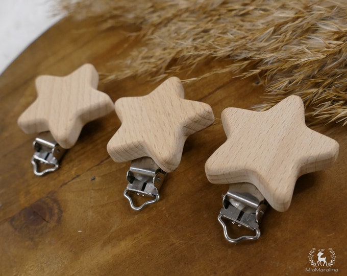 Holzclips, Clips, Motivclip, Verschluss, Stern