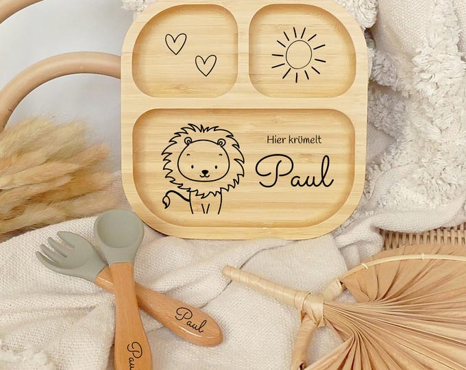 Children's plate personalized, plate for children, with name, engraving, gift idea