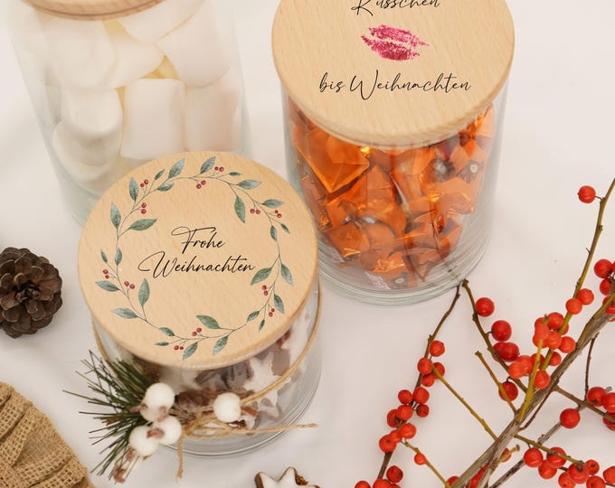 Personalized storage jar | Secret Santa gift for a colleague | Christmas gift for employees | Cash gift | Christmas present | Thank you