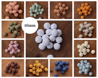 Crochet balls, crochet beads 16 mm