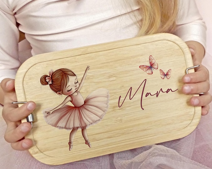 Personalized lunch box, ballerina, children, stainless steel lunch box, lunch box for girls, kindergarten lunch box, school lunch box
