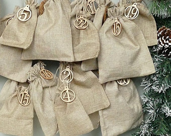 Advent calendar bags, Advent bags to fill, bags to fill yourself, Advent calendar, children, Christmas