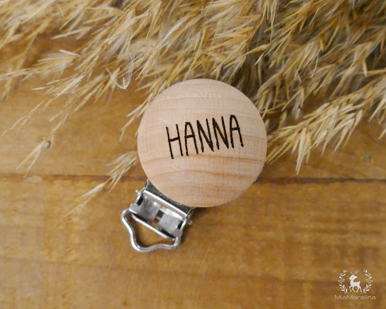 Holzclips, Clips, Motivclip, personalisiert mit Name, Verschluss, 30mm Bild 7