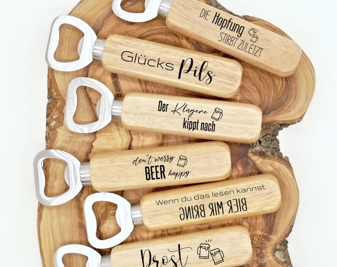 Personalized bottle opener, wood, men's gift, godfather, Father's Day, retirement, housewarming, funny gifts, funny sayings