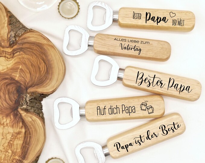 Father's Day Gift, Personalized Bottle Opener, Father's Day, Wood Stainless Steel, Godfather, Grandpa, Men's Gift, Retirement