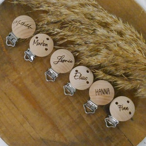 Holzclips, Clips, Motivclip, personalisiert mit Name, Verschluss, 30mm Bild 9