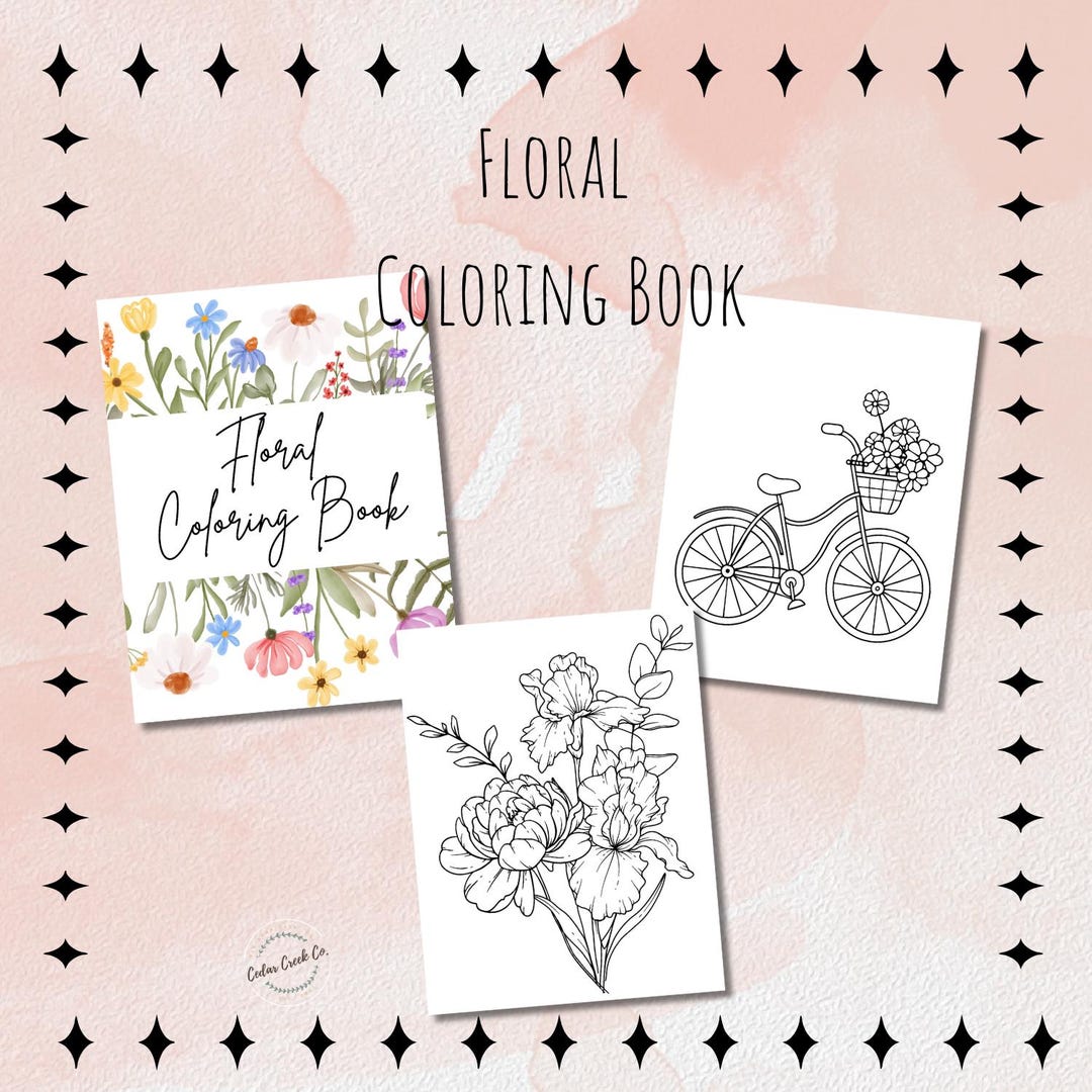 Flower Booklet.pdf Floral Coloring Book | Printable Flower Designs (PDF Digital Download ...