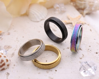 Zittende angstring Frosted roterende ring Angst zittende ring · Paar ring sieraden Anti angst · Een ring om angst los te laten · Cadeau voor haar