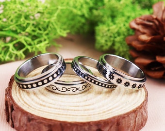 Fidget Spinner Ring für Männer und Frauen. Stressabbau, Angst Ring für kleinen Finger Mittelfinger, Zeigefinger, Daumenschlaufe seinen Ring