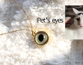 Personalized eye necklace,dog/cat/pet remembrance,Pet Memorial Gift,,Personalized pet eye customization, Dog Cat Loss Sympathy Gift