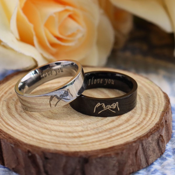 Pinky giura anelli abbinati, set di anelli di promessa, anello in acciaio inossidabile, anello di coppia, anelli di migliore amico, amicizia, lunga distanza, amanti