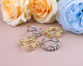 Zappeln Ring Angst Ring Sterling Silber Daumen Ring Zierliche Midi Ring Über Knöchelring Stapelring Verstellbarer Roségoldring Minimalistisch