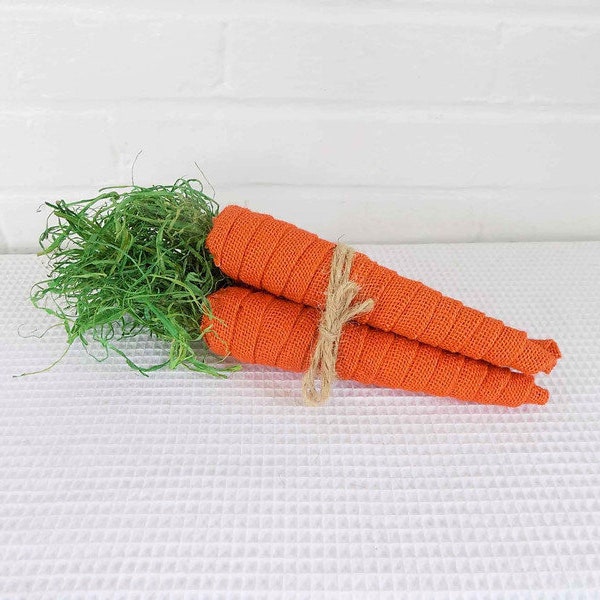 Burlap Fabric Carrots Easter Holiday Decor - Vintage Home Decor - Easter