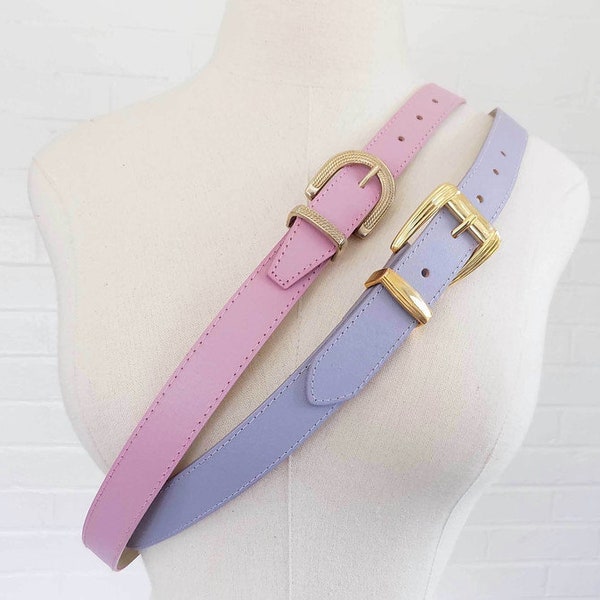 Women's Pastel Color Belts - SOLD INDIVIDUALLY - Size Large - Vintage Accessory