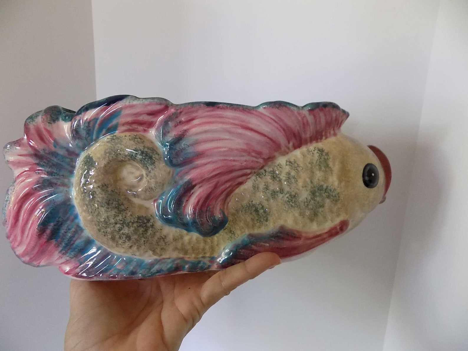 Large Ceramic Fish Planter Plant Flower Pot Indoor | Etsy