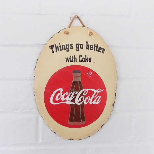 Coca Cola Plaque Sign - Things Go Better with Coke - Cracker Barrel - The Coca Cola Co. - 1999 - NWT