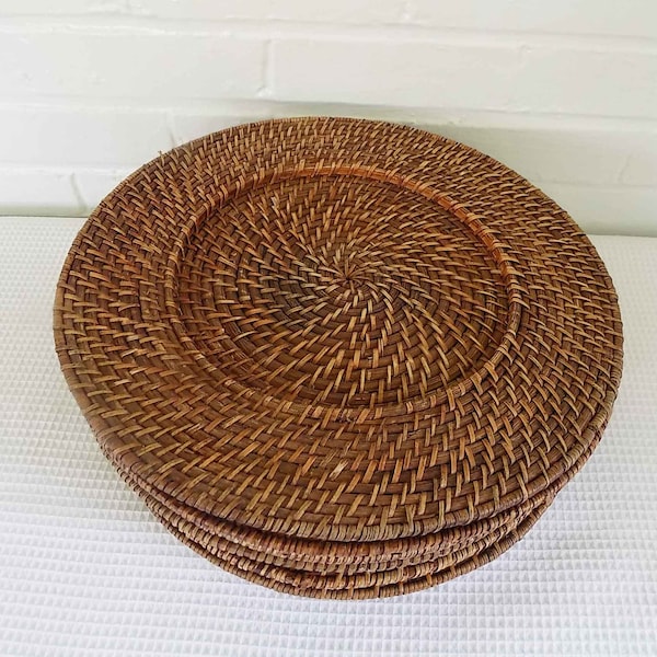 Rattan Chargers Etsy