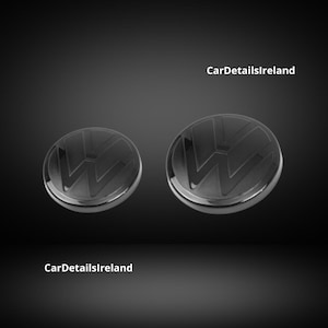 VW GOLF MK8 Black Gloss Style Front & Rear Badge Cover Set