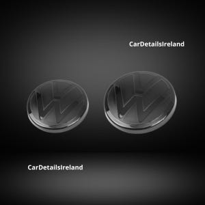 VW Golf MK7 Black Gloss Style Front & Rear Badge Cover Set