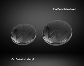 VW Golf MK7 Black Gloss Style Front & Rear Badge Cover Set