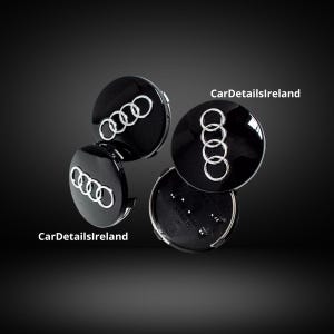 Audi 4x wielnaaf lichtmetalen naafkap set van 4 kappen 59mm zwart/zilver