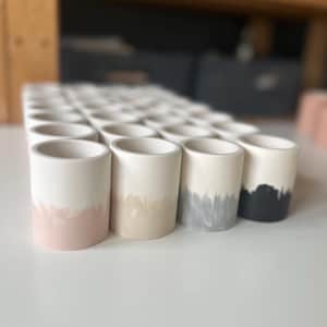 Portafósforos bicolor con superficie para encender / Cajón de fósforos / Hormigón Jesmonite / Fósforos largos / Soporte para cerillas / Maceta de cerámica